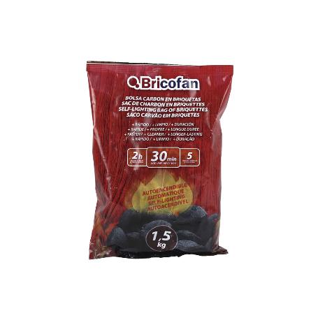 BOLSA CARBON EN BRIQUETAS AUTOENCENDIBLE 1,5 KGS