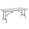 MESA PLEGABLE RECTANGULAR BLANCA CON BLOQUEO DE SEGURIDAD 180X70X72 CM
