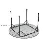 MESA REDONDA PLEGABLE BLANCA 120X74CM