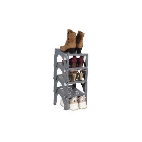 PACK DE 4 ORGANIZADORES DE ZAPATOS COLOR GRIS 26 X 26 X 19 CM