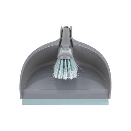 SET DE CEPILLO CON PALA Y BORDE DE GOMA COLOR TURQUESA/GRIS 33 X 23 X 9 CM