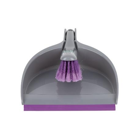 SET DE CEPILLO CON PALA Y BORDE DE GOMA COLOR LILA 33 X 23 X 9 CM