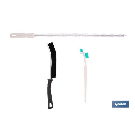 SET DE CEPILLOS DE LIMPIEZA PARA RANURAS, GRIETAS, TUBERIAS