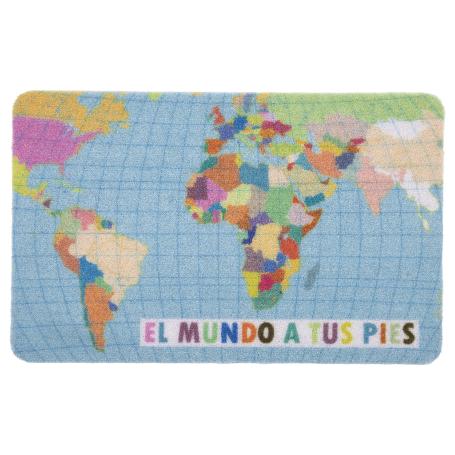 FELPUDO ESTAMPADO DIGITAL  EL MUNDO 40 X 60 CM