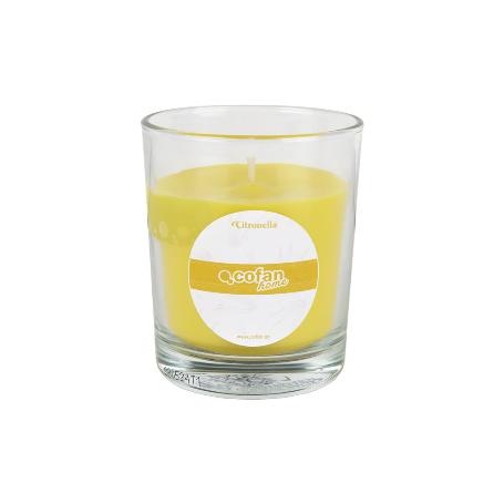 VELA AROMÁTICA DE CITRONELA EN VASO TRANSPARENTE 120 G