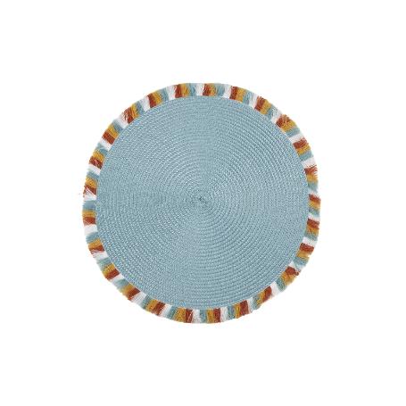 BAJOPLATO REDONDO COLOR AZUL MEDIDA 38 CM   CAJA 6 UNID.