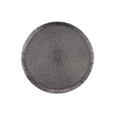 BAJOPLATO REDONDO DE COLOR PLATA MEDIDA 38 CM   CAJA 6 UNID.