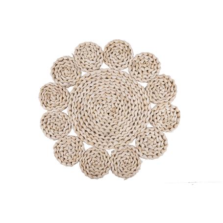 BAJOPLATO FORMA CIRCULOS  FIBRA NATURAL MEDIDA 35 CM   CAJA 6 UNID.