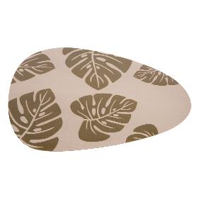 BAJOPLATO FORMA TRIANGULAR DE COLOR MARRON CLARO  ESTAMPADO  MEDIDA 45 X 36 CM   CAJA 6 UNID.