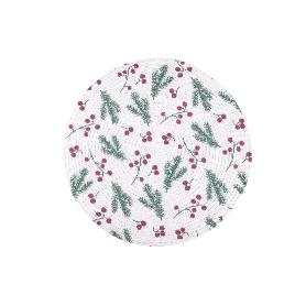 BAJOPLATO REDONDO ESTAMPADO HOJAS  MEDIDA 38 CM   CAJA 6 UNID.