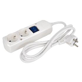 BASE BIPOLAR 2 TOMAS Y PROLONGACIÓN 1,5M CON INTERRUPTOR LUMINOS 16A250V