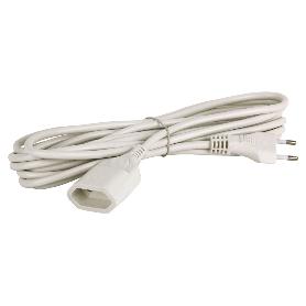 PROLONGADOR BIPOLAR 10A250V ESPIGAØ4 CABLE 5M BLANCO