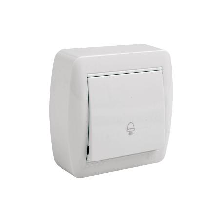 PULSADOR CAMPANA SUPERFICIE MODELO ATLANTIS 10A BLANCO