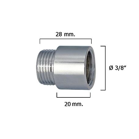 ALARGADERA REDONDA CROMO  3/8 X 20