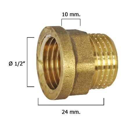 ALARGADERA HEXAGONAL PULIDA 1/2X10