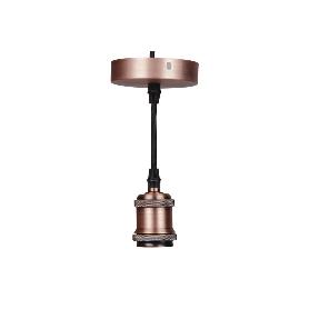 PORTALAMPARAS (CABLE+ROSETÓN)  ORO ROSA E27 100X10CM