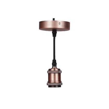 PORTALAMPARAS (CABLE+ROSETÓN)  ORO ROSA E27 100X10CM