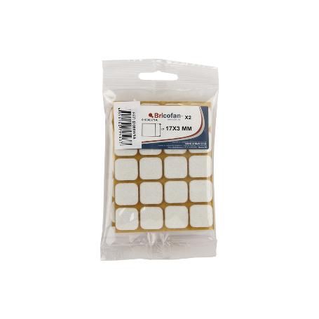 BLÍSTER DE 2X12 UDS. FIELTRO CUADRADO MARRÓN 22X22X3 MM  VENTA UNITARIA