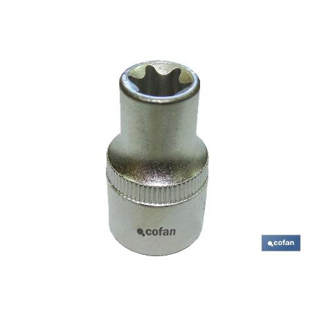 LLAVE DE VASO 1/4 TORX HEMBRA E-4