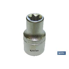 LLAVE DE VASO 1/4 TORX HEMBRA E-4