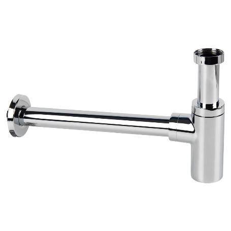 SIFÓN BOTELLA CROMADO CILÍNDRICO SALIDA Ø32-40 330 MM Y RACOR 1 1/4