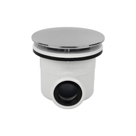 VÁLVULA SIFÓNICA PLATO DE DUCHA Ø60 CON SALIDA Ø32-40 Y EMBELLECEDOR CROMADO