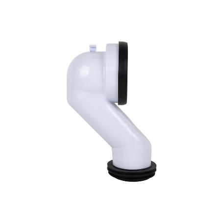 MANGUITO DE CONEXIÓN ACODADO 45° PARA INODORO CON GOMA LABIADA Ø110 MM