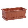 JARDINERA MARRON MODELO AZAHAR 50 X 21.5 X 16 + PLATO 48 X 19.5 CM   CAJA 12 UNID.