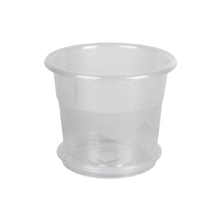 MACETA ORQUIDEA TRANSPARENTE19X16.5+ PLATO 16CM VENTA UNITARIA