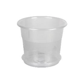 MACETA ORQUIDEA TRANSPARENTE 23.5X20+ PLATO 20CM   CAJA 12 UNID.