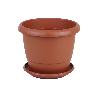 MACETA MARRON MODELO GARDENIA 22X18+PLATO18.5CM   CAJA 12 UNID.