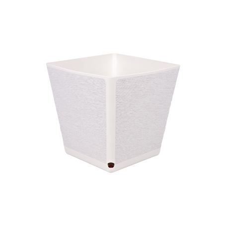 MACETA O MACETERO GAMA TEXTIL CUADRADA COLOR BLANCO PP 180 X 180 X 180 MM 3,7 L   CAJA 4 UNID.