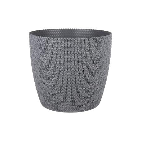 MACETA O MACETERO TRENZADA COLOR GRIS OSCURO PP Ø 255 X 221 MM 8,5 L VENTA UNITARIA