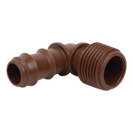 CON. EN CODO R.MACHO Ø16MM-1/2 (MARRÓN-MAX SEGUR.)   CAJA 100 UNID.