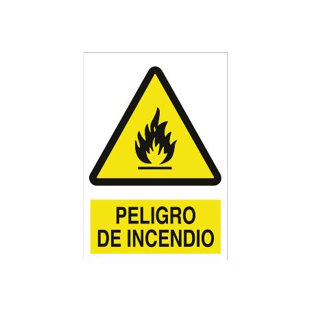 SEÑAL POLIESTIRENO 420X297 MM. PELIGRO DE INCENDIO