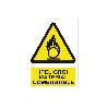 SEÑAL POLIESTIRENO 420X297 MM. ¡PELIGRO! MATERIAL COMBUSTIBLE