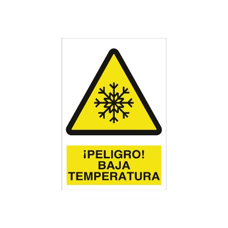 SEÑAL POLIESTIRENO 420X297 MM. ¡PELIGRO! BAJA TEMPERATURA
