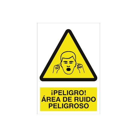 SEÑAL POLIESTIRENO 297X210MM ¡PELIGRO! ÁREA DE RUIDO PELIGROSO