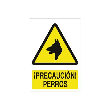 SEÑAL POLIESTIRENO 297X210MM. ¡PRECAUCIÓN! PERROS