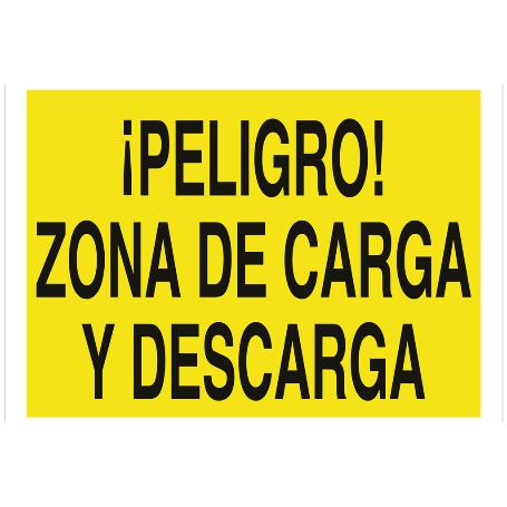 SEÑAL POLIESTIRENO 297X210MM. ¡PELIGRO! ZONA DE CARGA Y DESCARGA