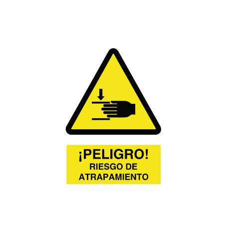SEÑAL POLIESTIRENO 148X105MM ¡PELIGRO! RIESGO DE ATRAPAMIENTO