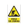 SEÑAL POLIESTIRENO 210X148MM. ZONA DE OBRAS