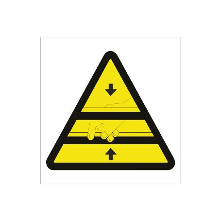 SEÑAL ADHESIVA 105X105MM. PELIGRO PRENSA