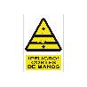 SEÑAL ADHESIVA 210X148MM. ¡PELIGRO! CORTES DE MANOS