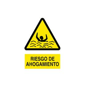 SEÑAL POLIESTIRENO 210 X 148 MM RIESGO DE AHOGAMIENTO. EL DISEÑO DE LA SEÑAL PUEDE VARIAR, PERO EN NINGÚN CASO SE V