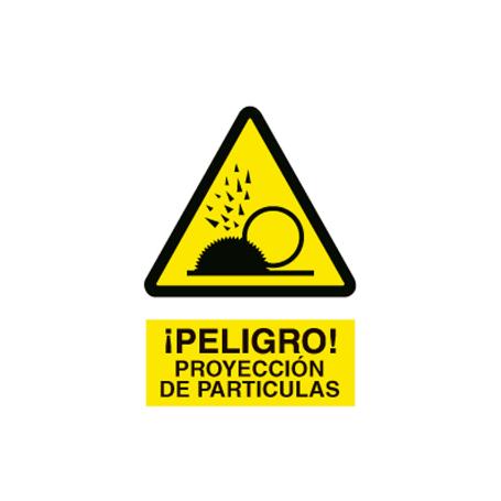 SEÑAL POLIESTIRENO 210 X 148 MM PROYECCIÓN PARTÍCULAS. EL DISEÑO DE LA SEÑAL PUEDE VARIAR, PERO EN NINGÚN CASO SE V