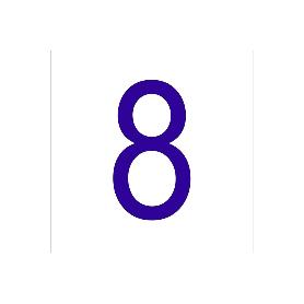 SEÑAL GLASSPACK ADHESIVA 62X62MM. 8 NÚMERO EN GLASSPACK