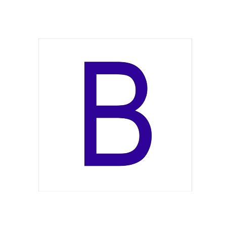 SEÑAL GLASSPACK ADHESIVA 62X62MM. B LETRA EN GLASSPACK