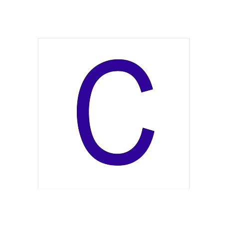 SEÑAL GLASSPACK ADHESIVA 62X62MM. C LETRA EN GLASSPACK