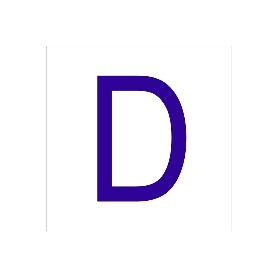 SEÑAL GLASSPACK ADHESIVA 62X62MM. D LETRA EN GLASSPACK